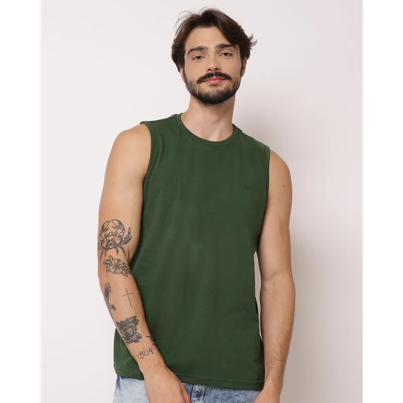 Regata Masculina Algodão Básica Verde G