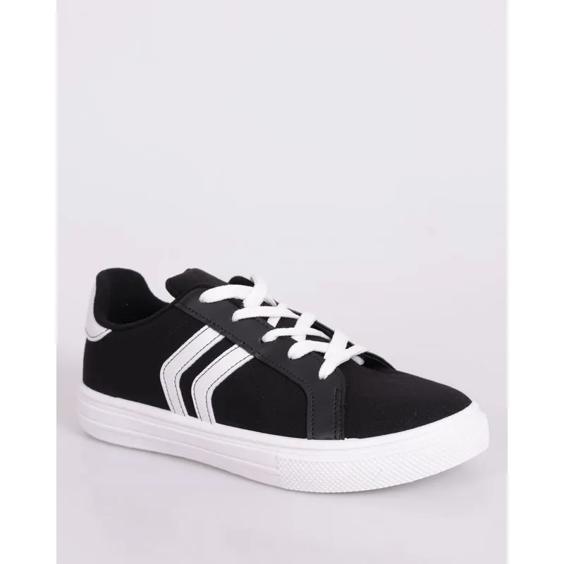 Tênis Feminino Moleca Lona Sider com Cadarço Listras Preto 40