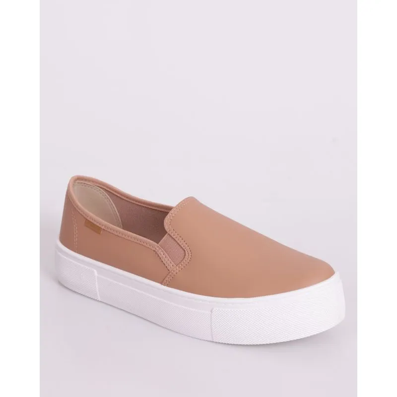 Tênis Feminino Slip On Moleca Bege 34