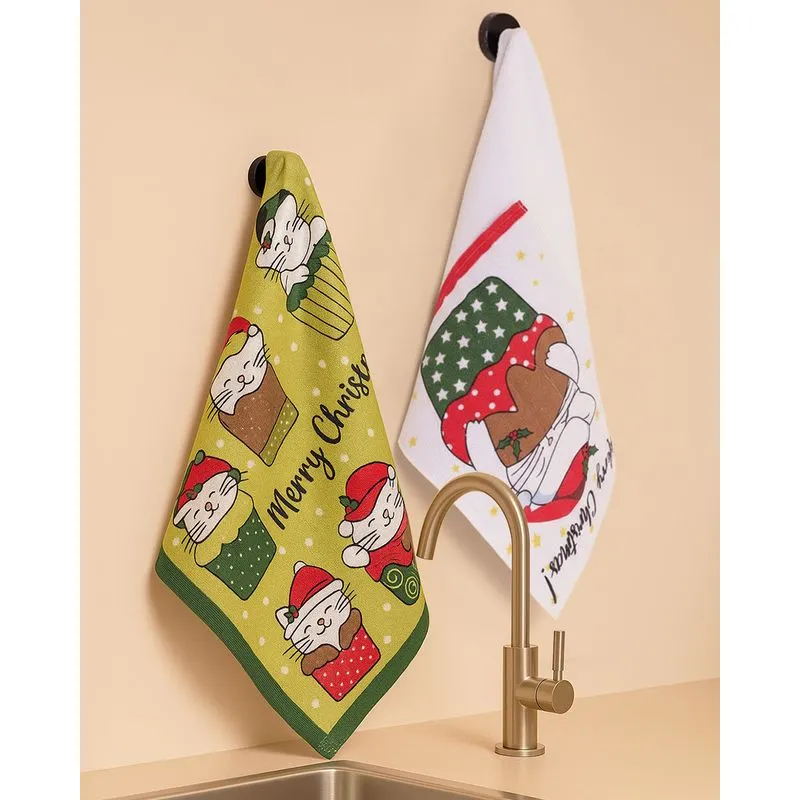 Pano de Copa Teka 40cm x 65cm Estampa Natal e Cores Sortidas UN