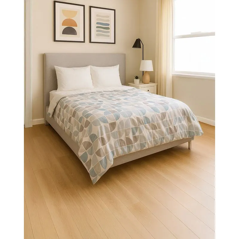 Edredom Casal Andreza 180cm x 210cm Dupla Face Geométrico Branco UN