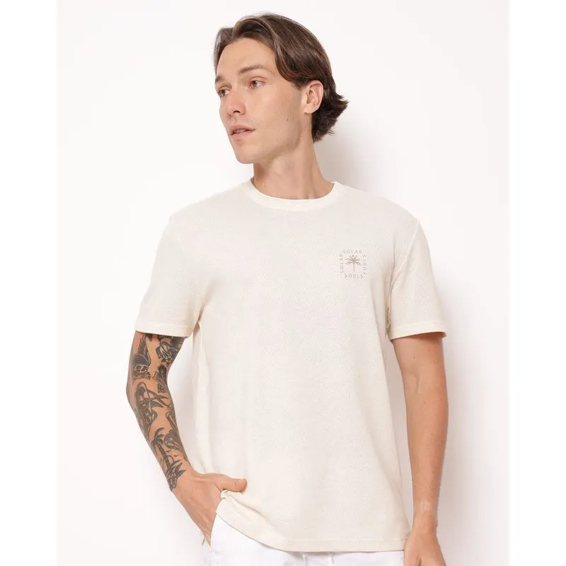 Camiseta Masculina Surf Texturizada Linho Off White XG