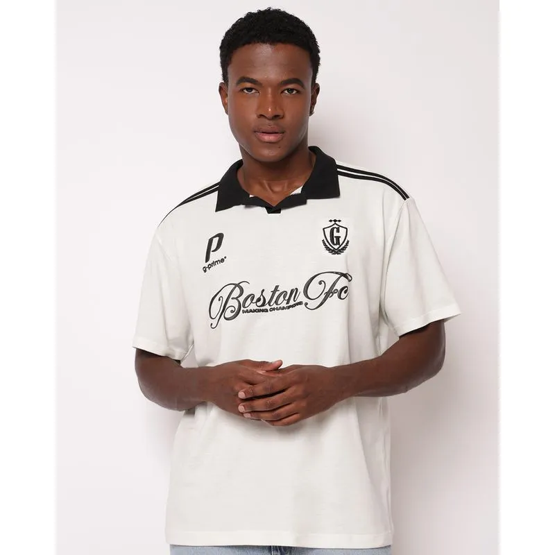 Camisa Polo Masculina Piquet com Estampa Bordada Branca XG