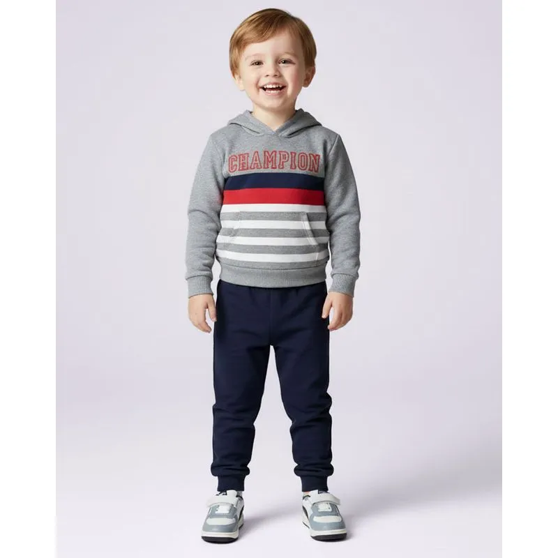 Conjunto Moletom Bebê Estampa Champion com Capuz Cinza 1