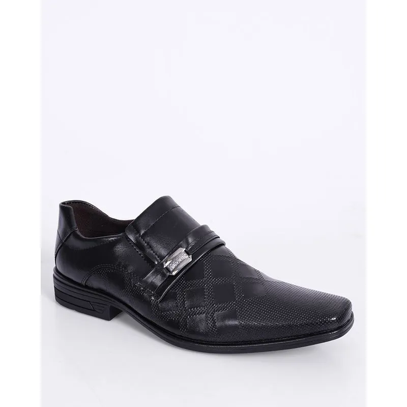 Sapato Masculino Texturizado com Aplicação Metal Preto 41