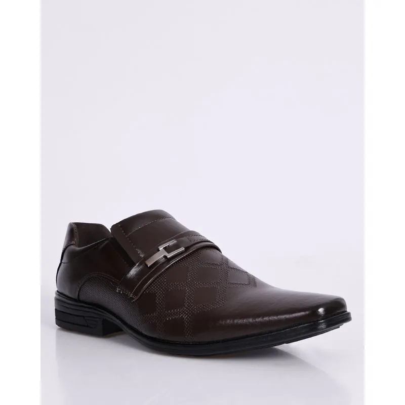 Sapato Masculino Texturizado com Aplicação Metal Marrom 41