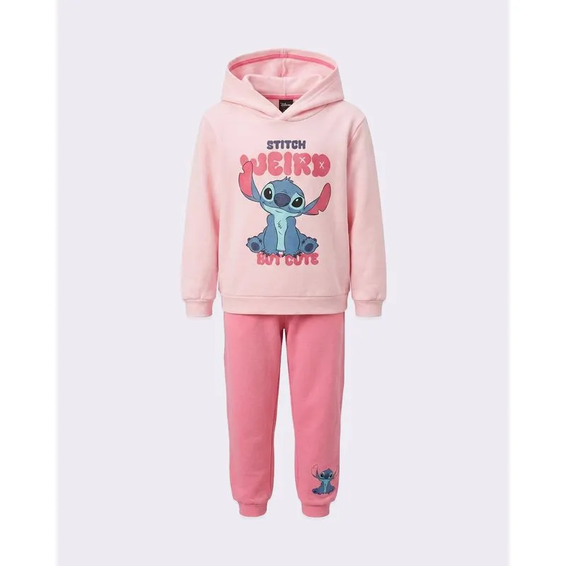 Conjunto Moletom Infantil Algodão Disney Stitch Rosa 14