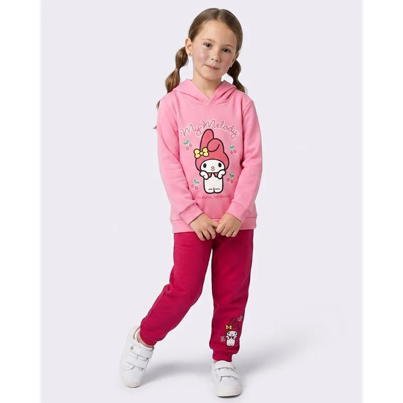 Conjunto Moletom Infantil Algodão com Capuz My Melody Rosa 10