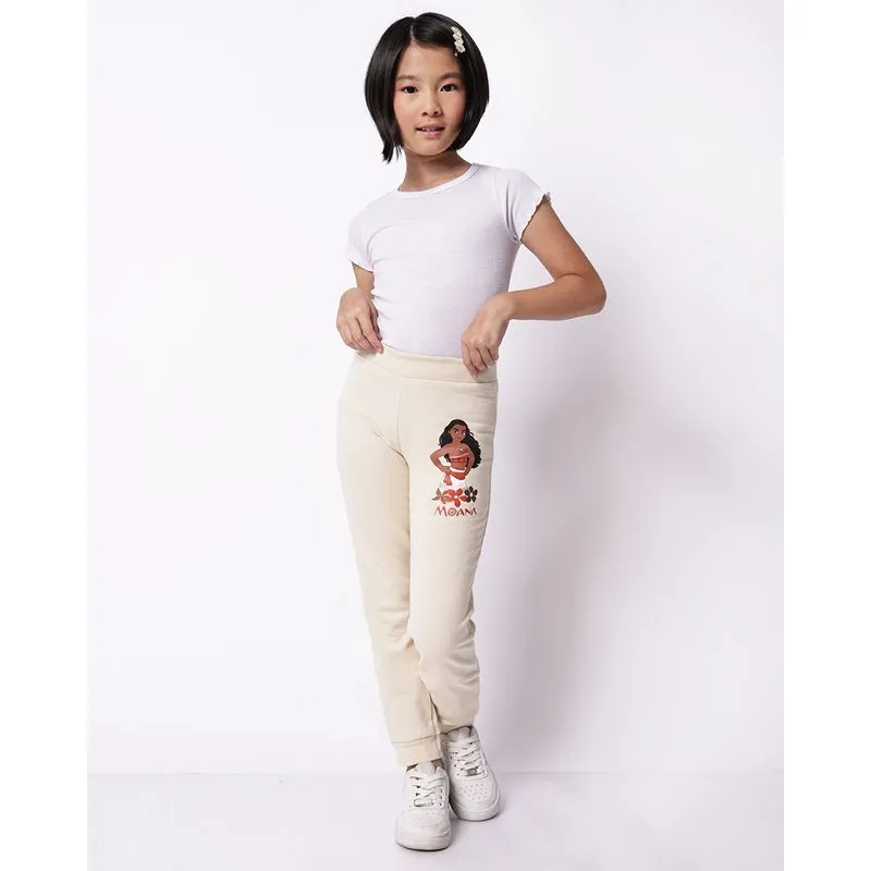 Calça Moletom Infantil Jogger Disney Moana Bege 6