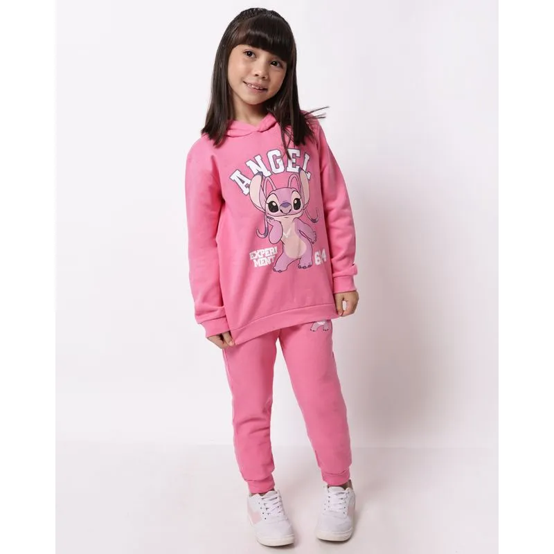 Calça Moletom Infantil Jogger Disney Angel Rosa Escuro 8