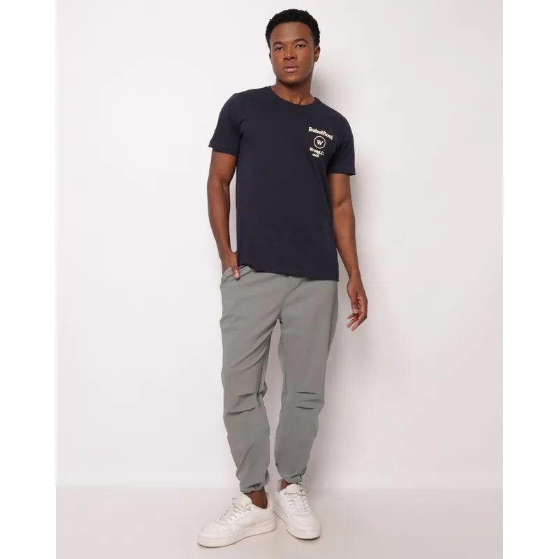 Calça Maculina Jogger Parachute com Bolsos Cinza 38