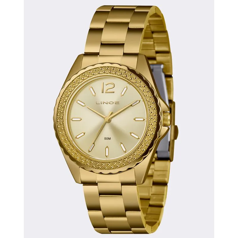 Relógio Feminino Lince Dourado UN