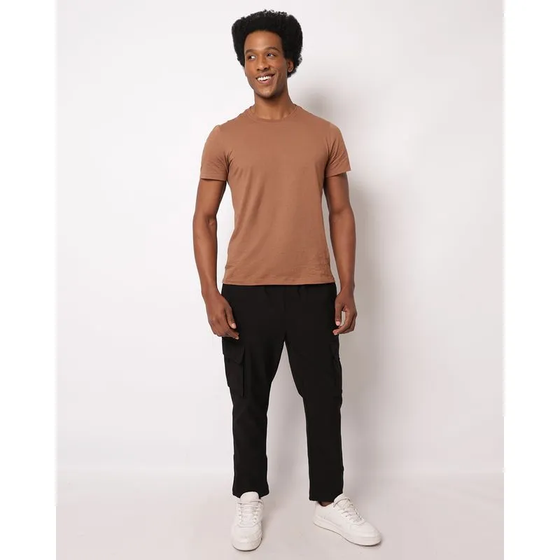 Calça Masculina Cargo com Cordão Preta 40