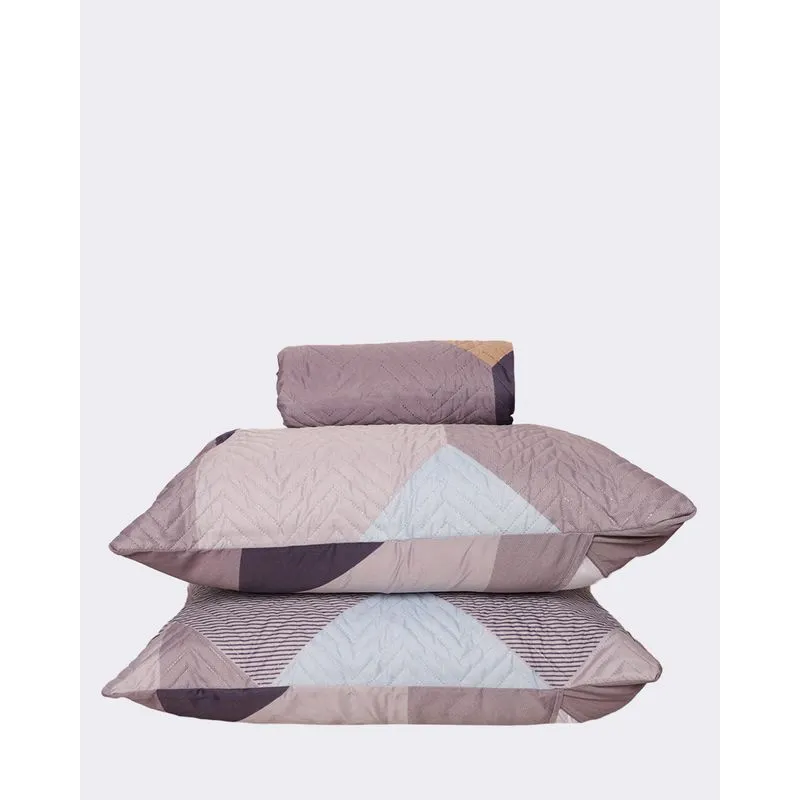 Kit Colcha Casal 3 Peças Arte & Cazza Estampada Lilás UN