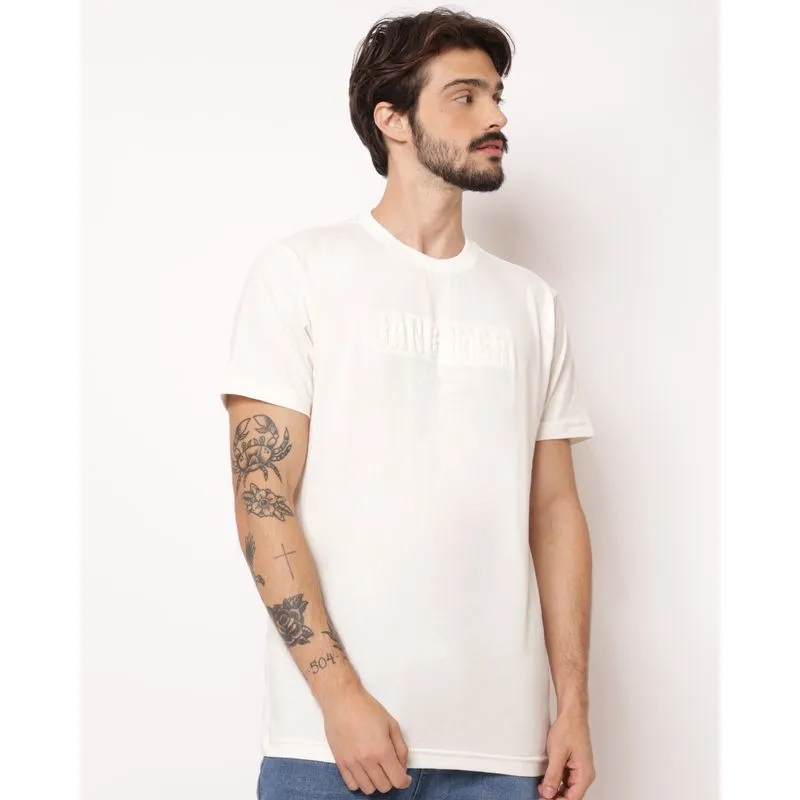 Camiseta Masculina Gangster Estampa Alto Relevo Off White GG