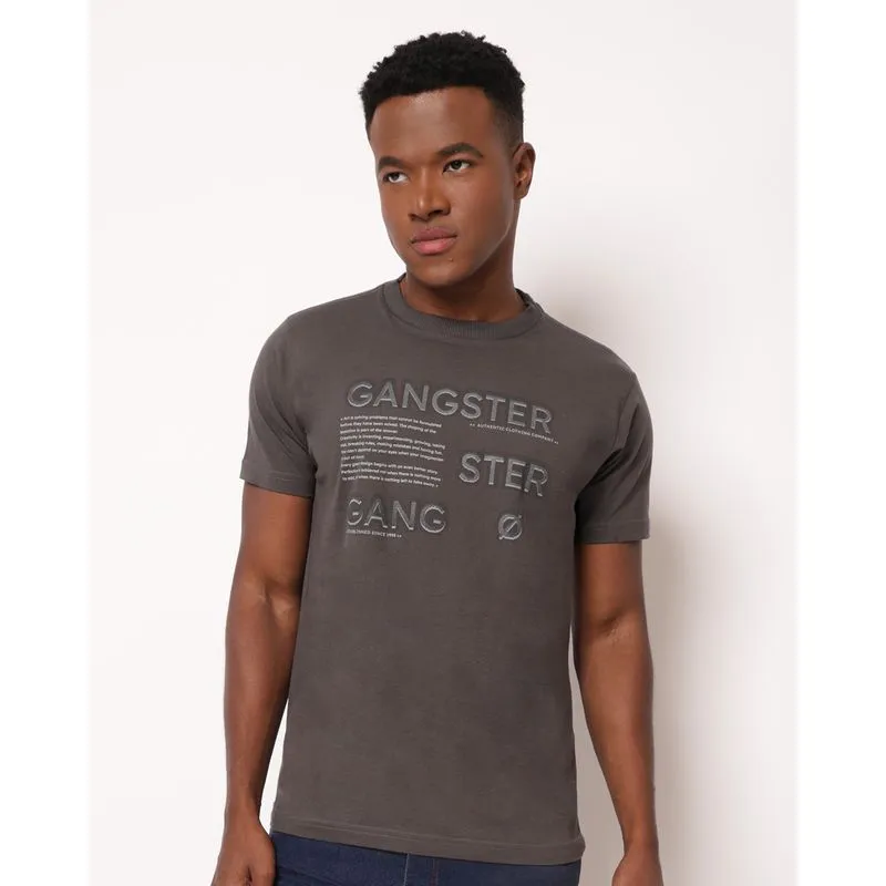 Camiseta Masculina Gangster Algodão Manga Curta Cinza M