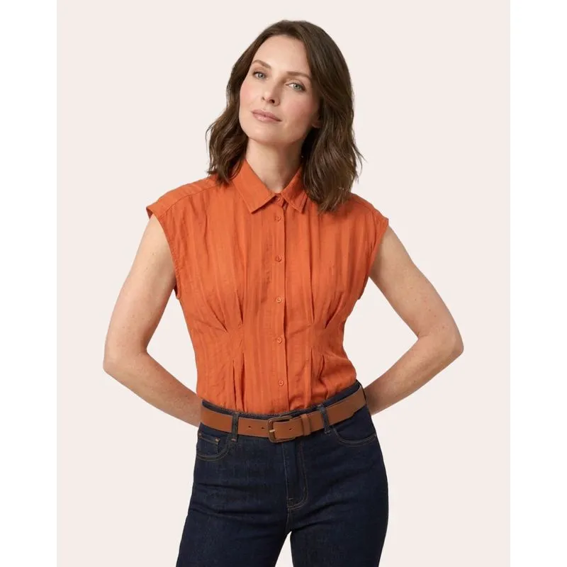 Camisa Feminina Berry & Co. Viscose Maquinetada Terracota M