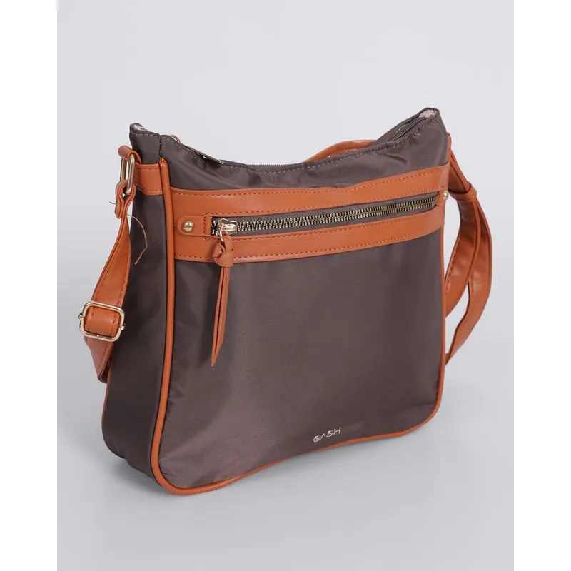 Bolsa Feminina Transversal Média com Zíper Marrom UN