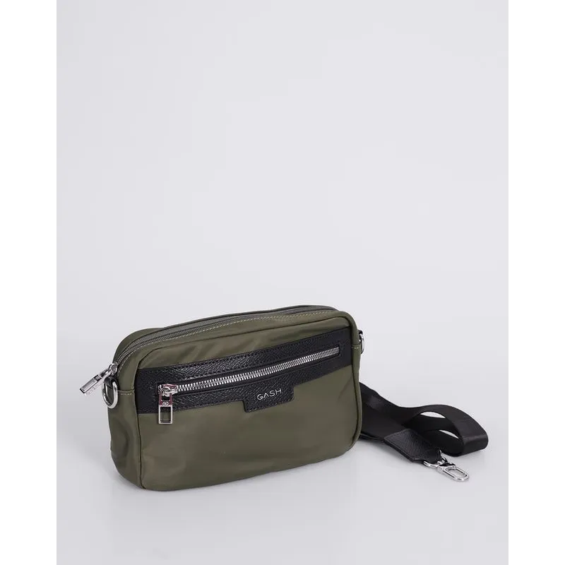 Bolsa Feminina Transversal Média com Zíper Verde UN