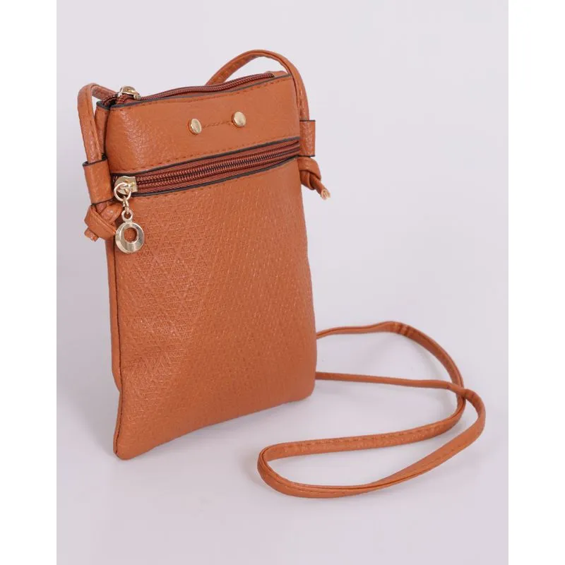 Bolsa Feminina Transversal Pequena Texturizada Bege UN