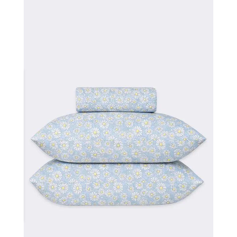 Kit Colcha Casal 3 Peças Arte & Cazza Estampada Floral Branca UN