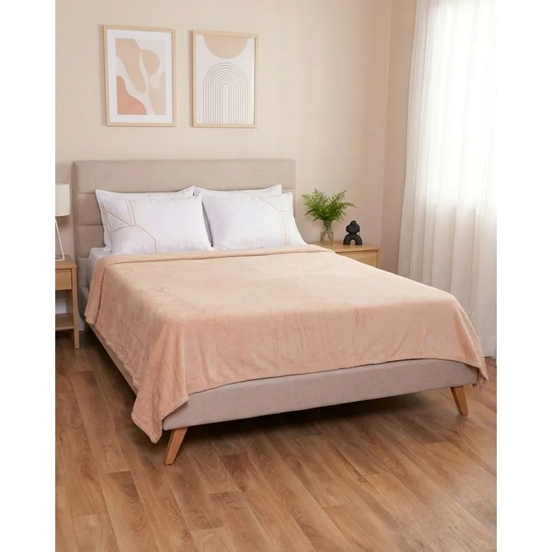 Manta Queen Fleece Arte & Cazza Bege UN