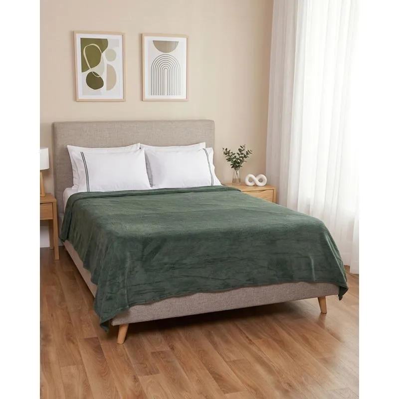 Manta Queen Arte & Cazza 220cm x 240cm Fleece Verde UN