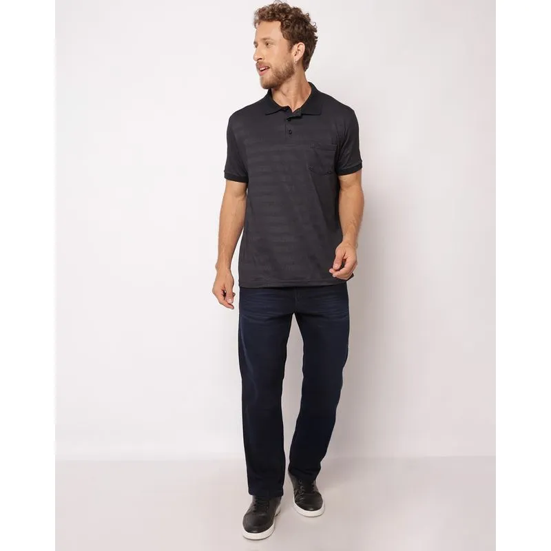 Calça Jeans Masculina Slim Pespontada com Bolsos Azul 42