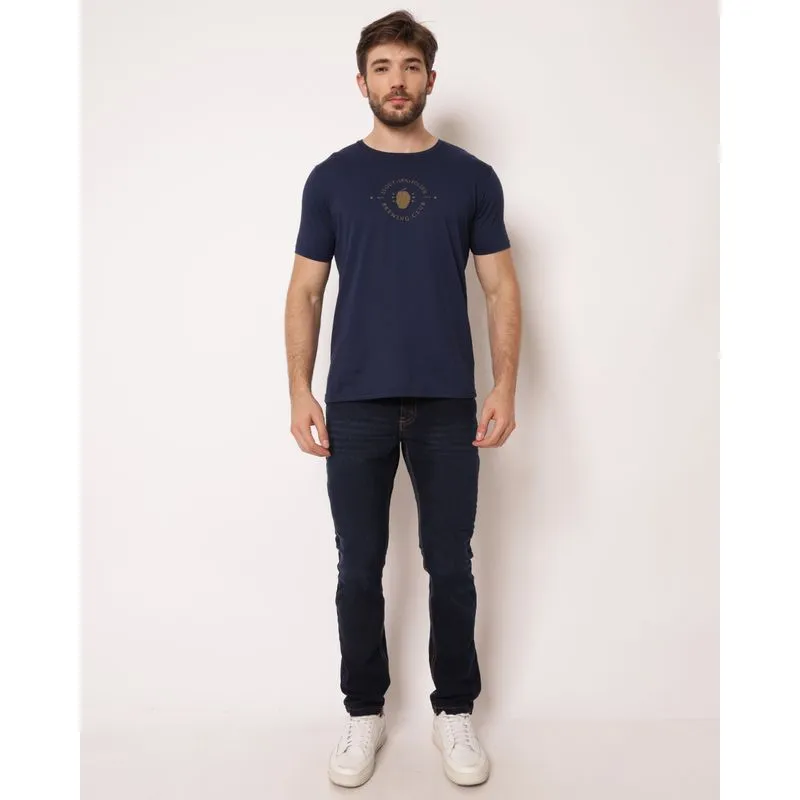 Calça Jeans Masculina Slim com Bolsos Azul 46
