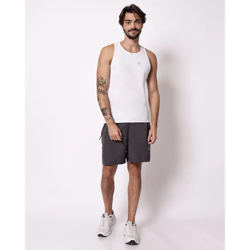 Bermuda Esportiva Masculina Bolso com Zíper Cinza Escuro UN