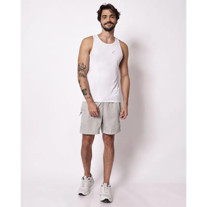 Bermuda Esportiva Masculina Bolso com Zíper Cinza GG