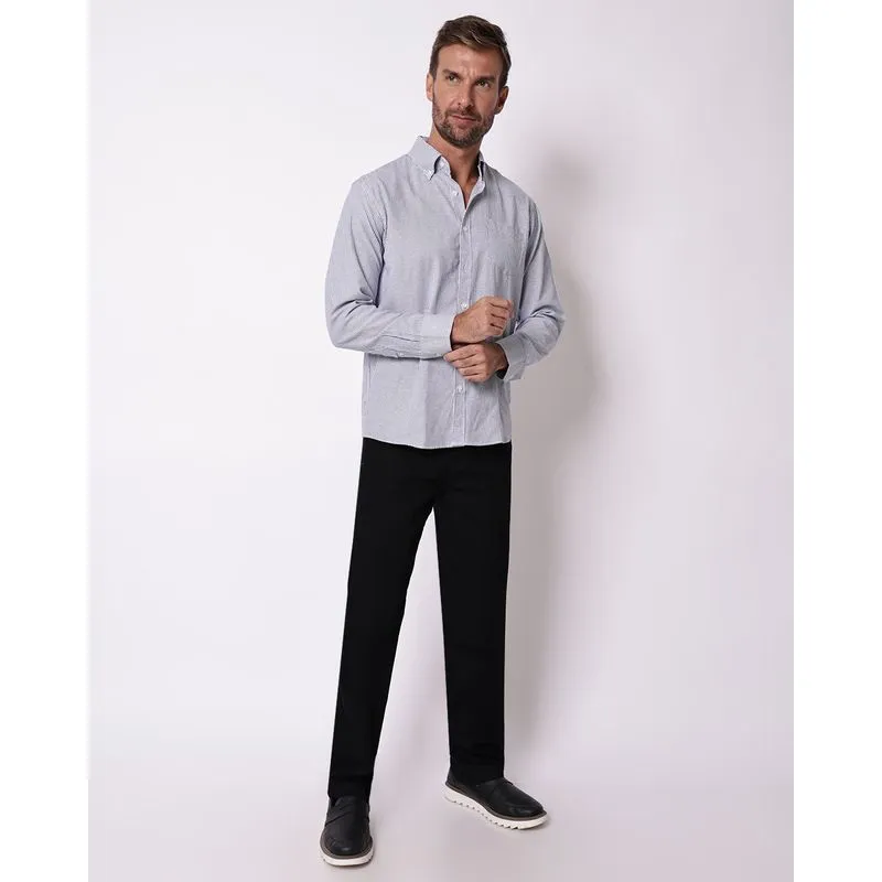 Calça Sarja Masculina Reta com Bolsos Preta 42