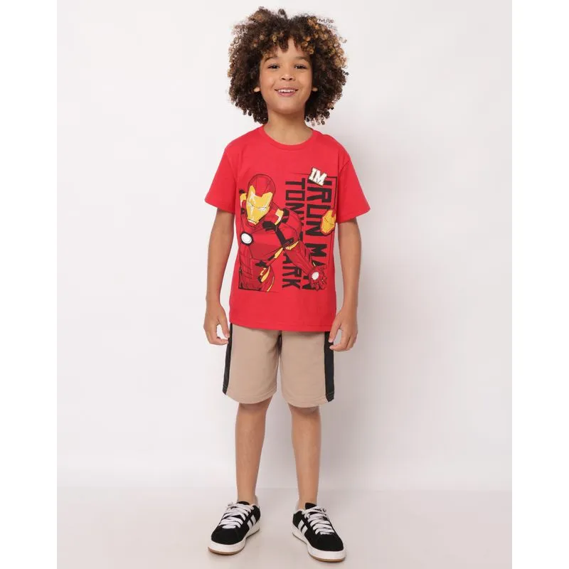 Bermuda Infantil Reta Moletinho com Faixa Lateral Bege 4