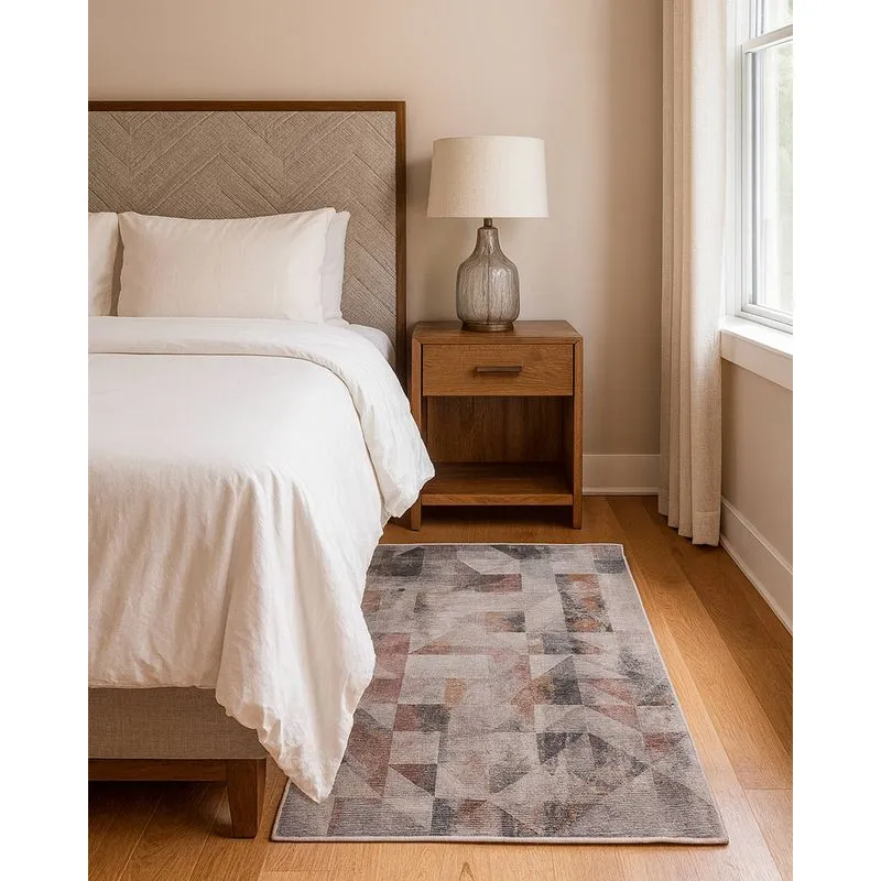 Tapete Passadeira Corttex 60cm x 100cm Berlim Estampado Cinza UN