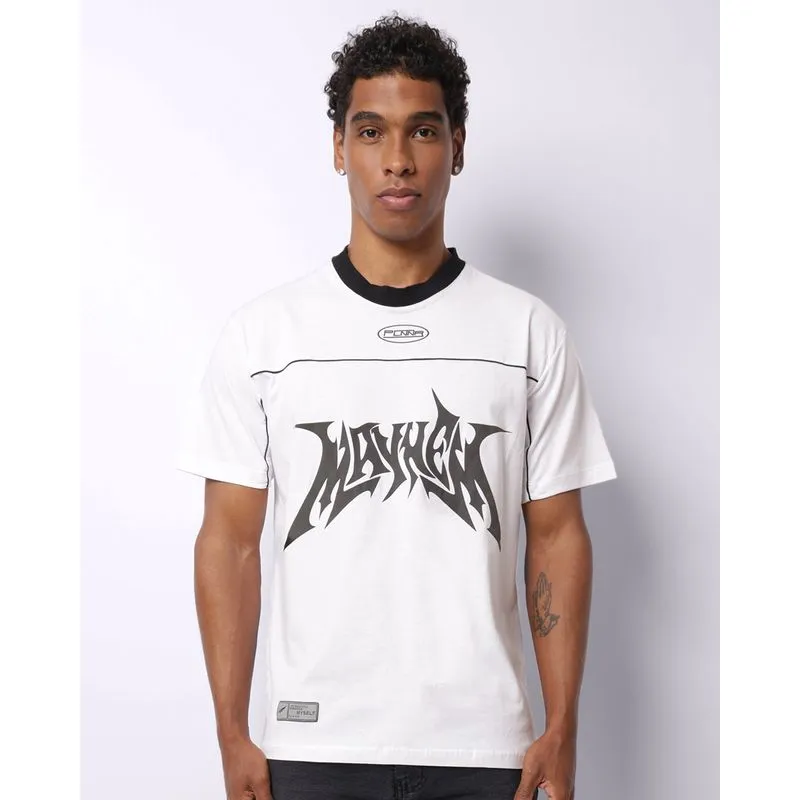 Camiseta Masculina Algodão com Estampa Dark Frontal Branca G