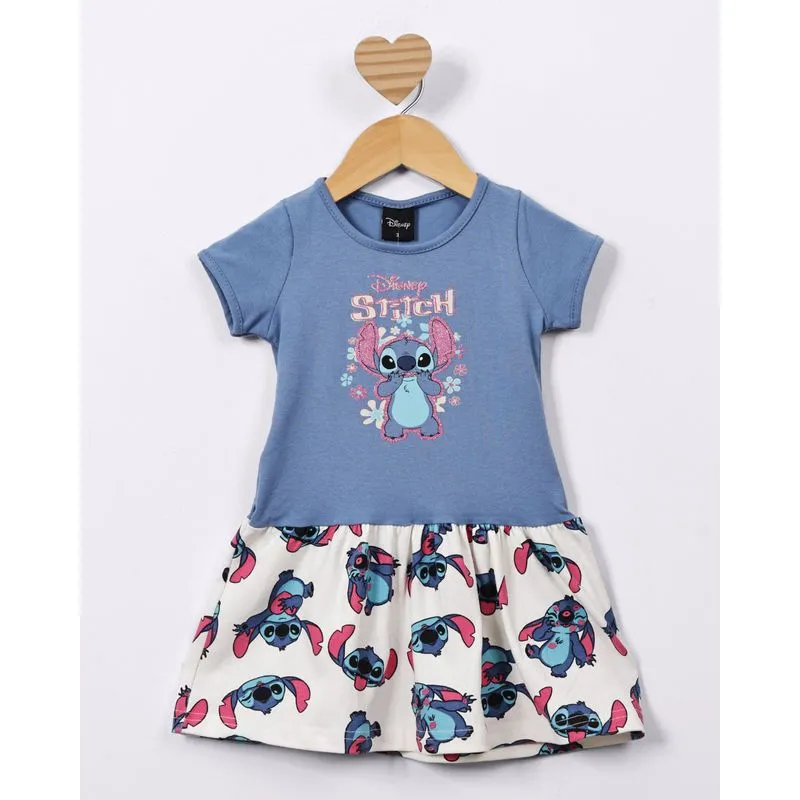 Vestido Bebê Curto Disney Stitch Azul 2