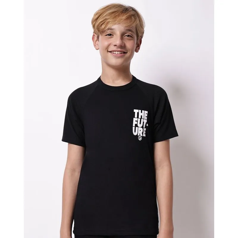 Camiseta Juvenil Algodão Estampa The Future Preto 12