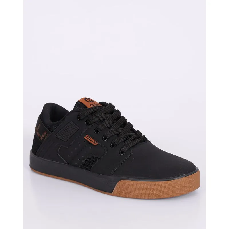 Tênis Masculino Casual Ollie com Recortes Preto 43