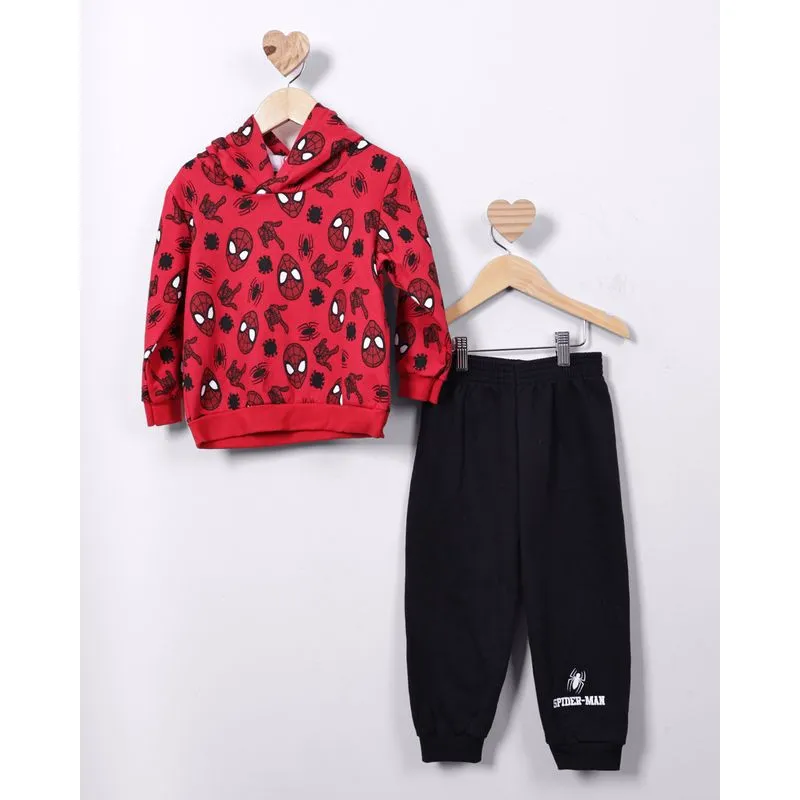 Conjunto Bebê Moletom Algodão Marvel Homem Aranha Vermelho 1