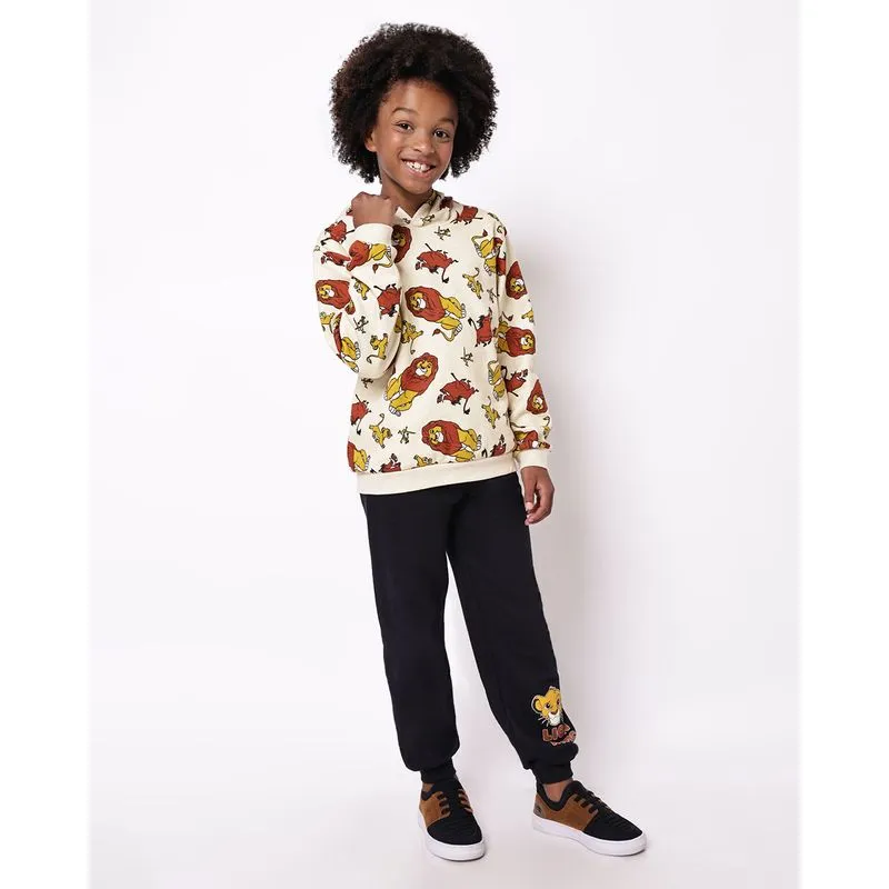 Conjunto Moletom Infantil Disney Estampa Rei Leão Bege 8