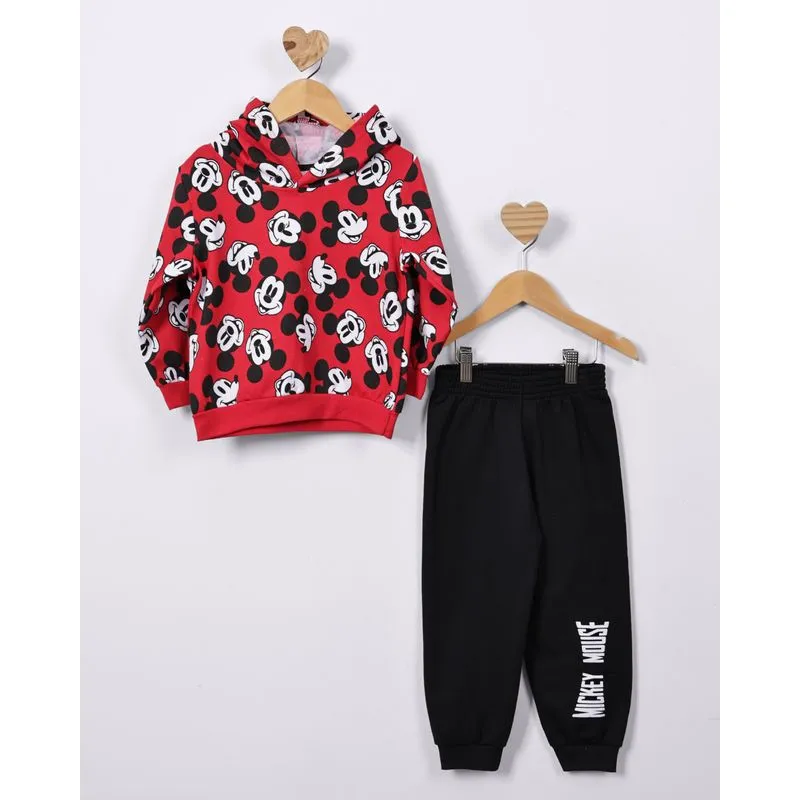 Conjunto Moletom Bebê Infantil Algodão Disney Mickey Vermelho 2