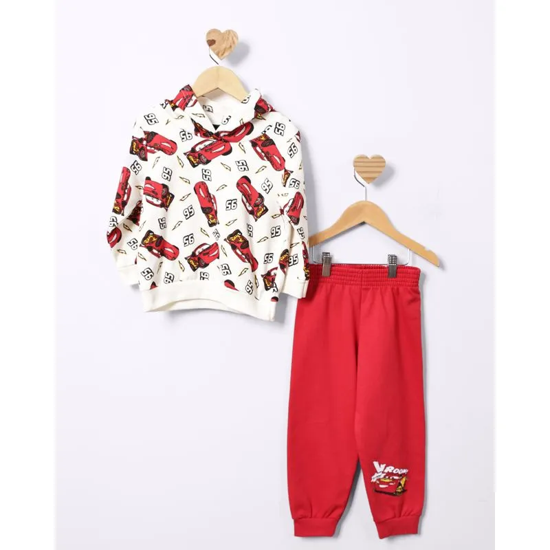 Conjunto Moletom Bebê Algodão Disney Carros Off White 2
