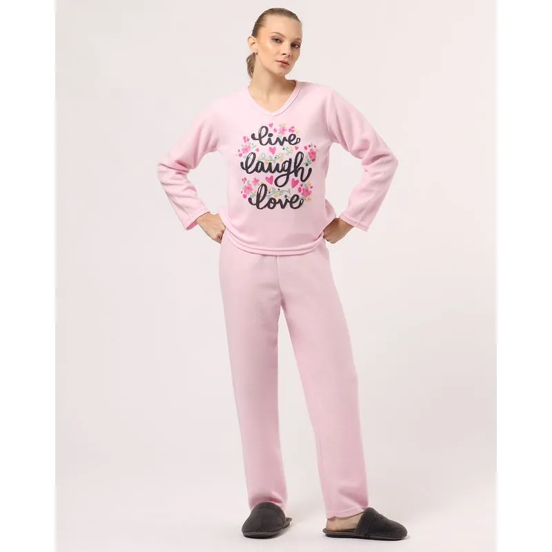 Pijama Longo Feminino Longo Soft Estampado Rosa G