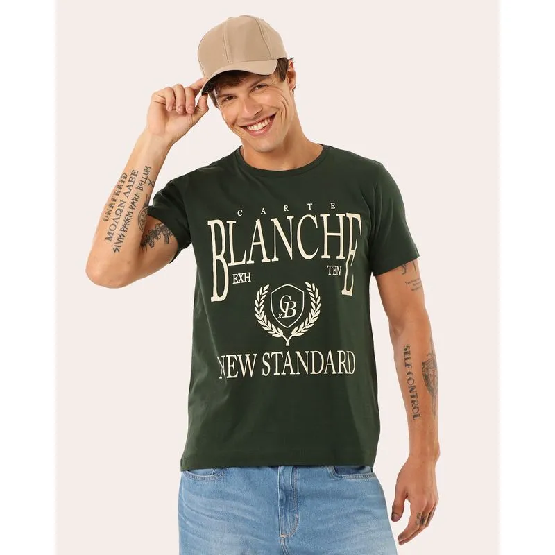Camiseta Masculina Algodão Carte Blanche Verde P