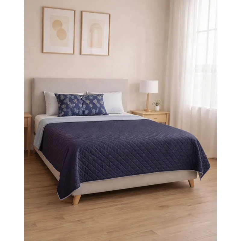 Colcha Queen Andreza Dupla Face 240cm x 250cm Marinho UN