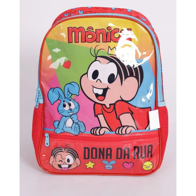 Mochila Infantil Escolar Luxcel Turma da Mônica Vermelha UN
