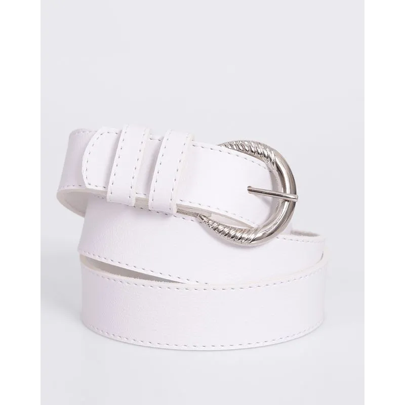 Cinto Feminino Fivela Arredondada Branco GG