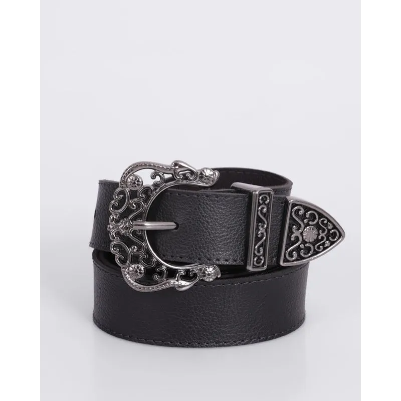 Cinto Feminino Fivela Trabalhada Preto M