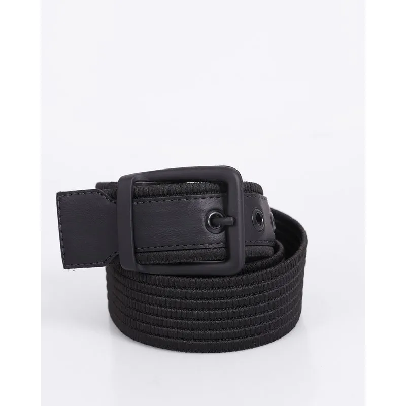 Cinto Masculino Casual Elastico com Fivela Metálica Preto GG
