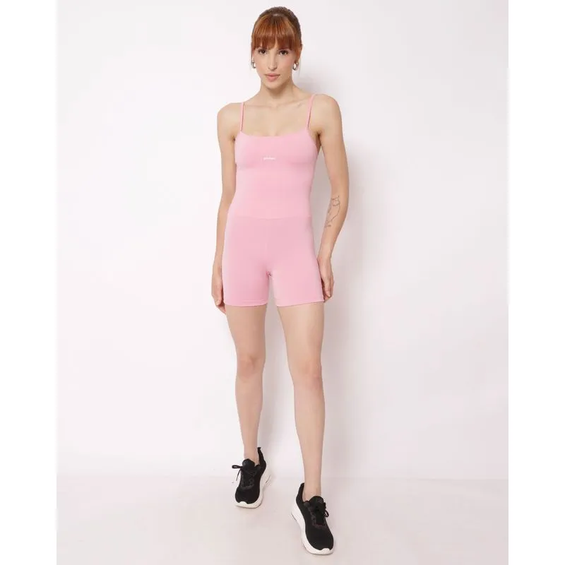 Macaquinho Fitness Feminino Fitter com Recorte nas Costas Rosa M